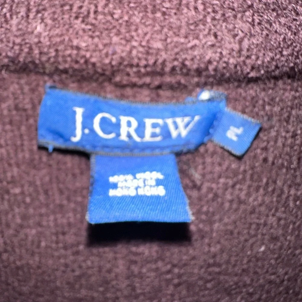 Vintage J. CREW Boiled Wool Coat Sz Large Petite Chocolate Brown Pockets Preppy - Picture 3 of 4